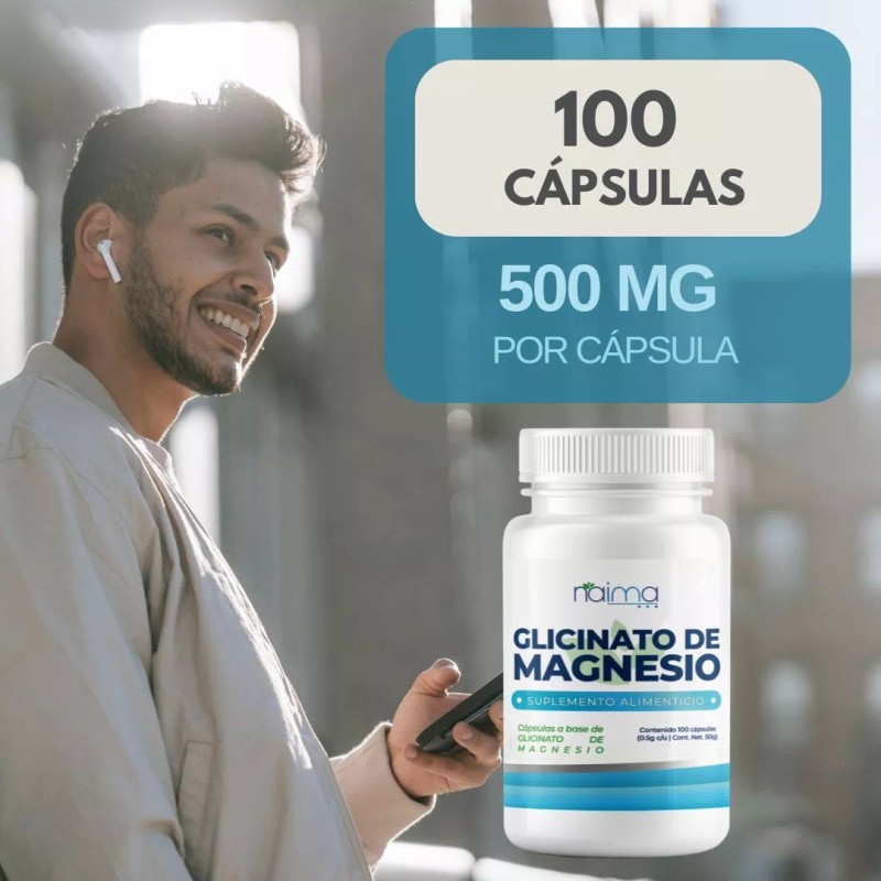 Naíma Glicinato De Magnesio 500mg - 100 Cápsulas Por Frasco