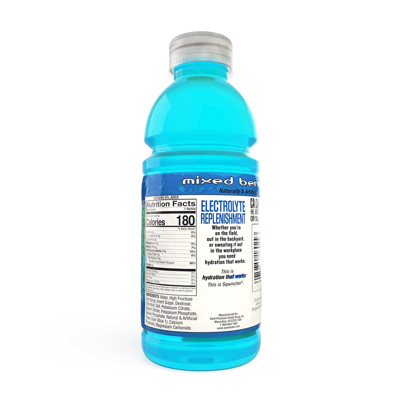 Sqwincher Activity Drink Bottles | Mixed Berry Flavored | Low