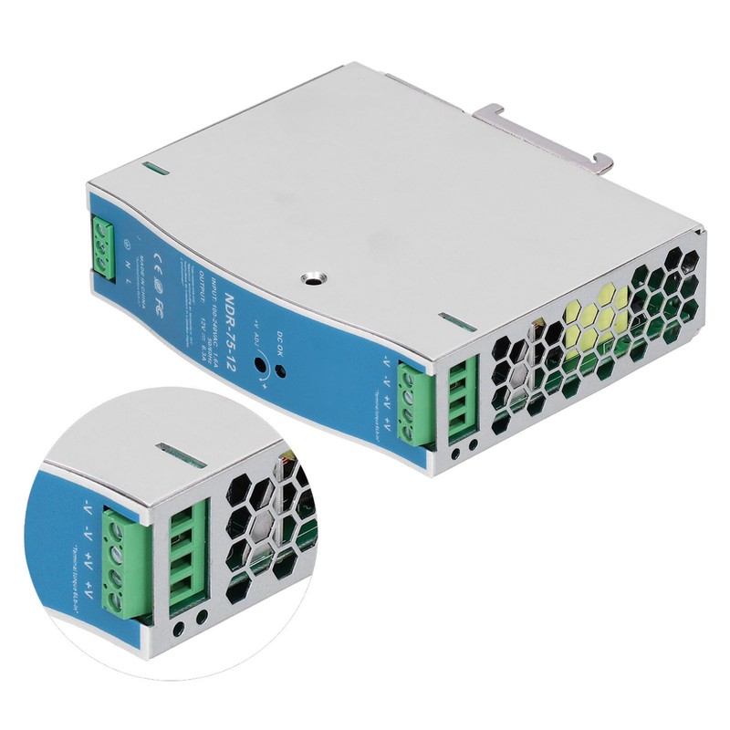 NDR‑75‑12 Industrial Rail Power Supply 6.3A 75.6W Overload Protection Rail