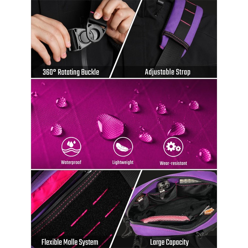 TACTICAL_GEEK Cache L3S Purple Crossbody Shoulder Bag, Multipurpose Sling Bag,