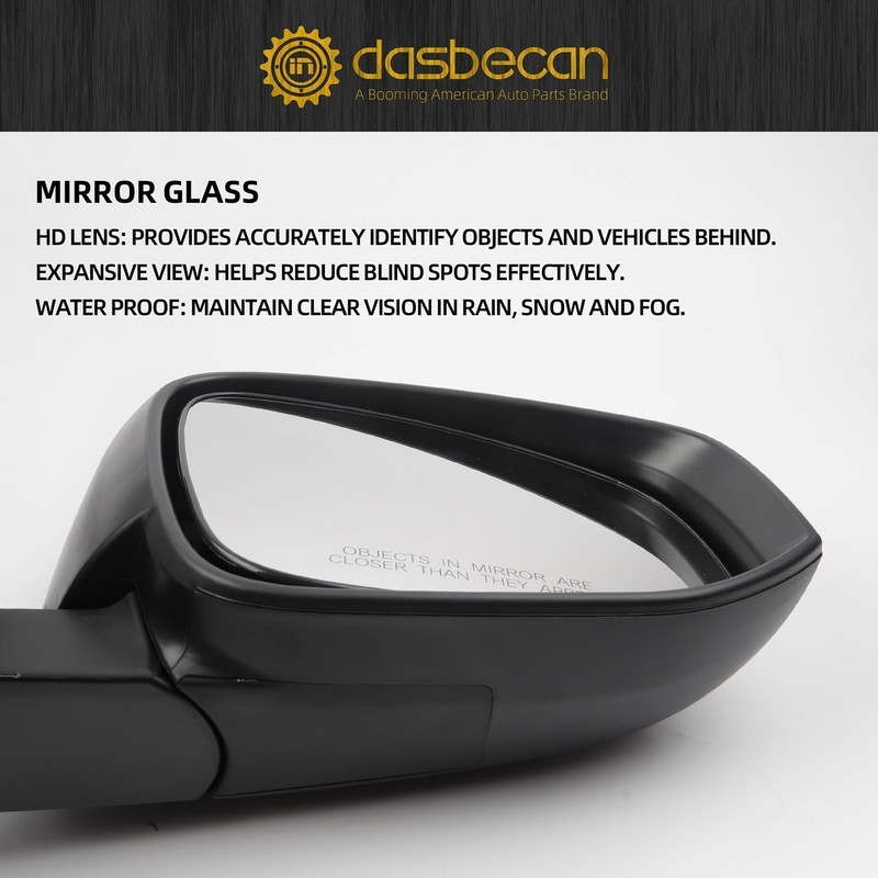 Dasbecan Right Passenger Side Mirror White Compatible with 2014-2022 Toyota