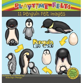 Playtime Felts Penguin Life Cycle Felt Story Set for Flannel Board - Uncut