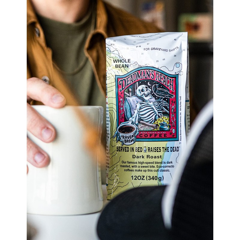 Raven's Brew Coffee High Caffeine Coffee Dark Roast Ground -