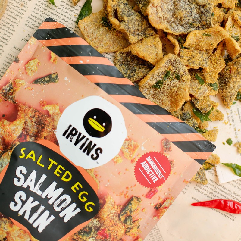 IRVINS Salted Egg Salmon Skin Chips Crisps | Premium Hand
