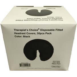 Therapist's Choice Disposable Fitted Face Rest Covers, Color Black (50 pcs per box) by Therapist's Choice