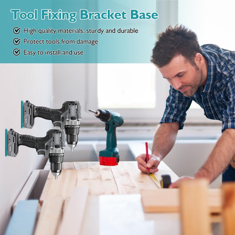 Duronge 8 piece Wall Mount, Drill Power Tools Drill Holder,