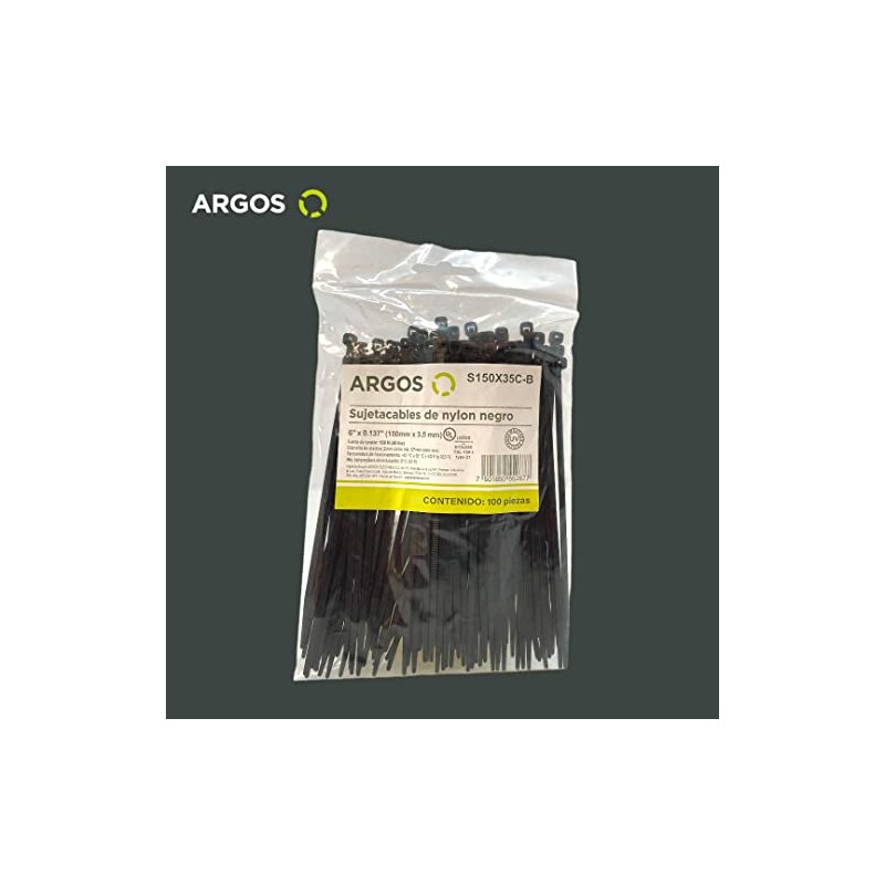 ARGOS Cinchos de plastico, Bridas de plastico, 300 Piezas Negro,