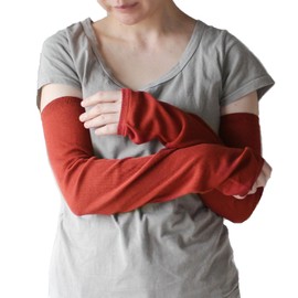 M&M SOCKS Co.,LTD Arm Cover, Summer, UV Linen, Long, Women's, Men's, Stylish, Cute, Cold Feeling, Cotton, Linen, Made in Japan, UV Protection, Sunburn Protection, Driving, Finger Holes, Dry Tomato