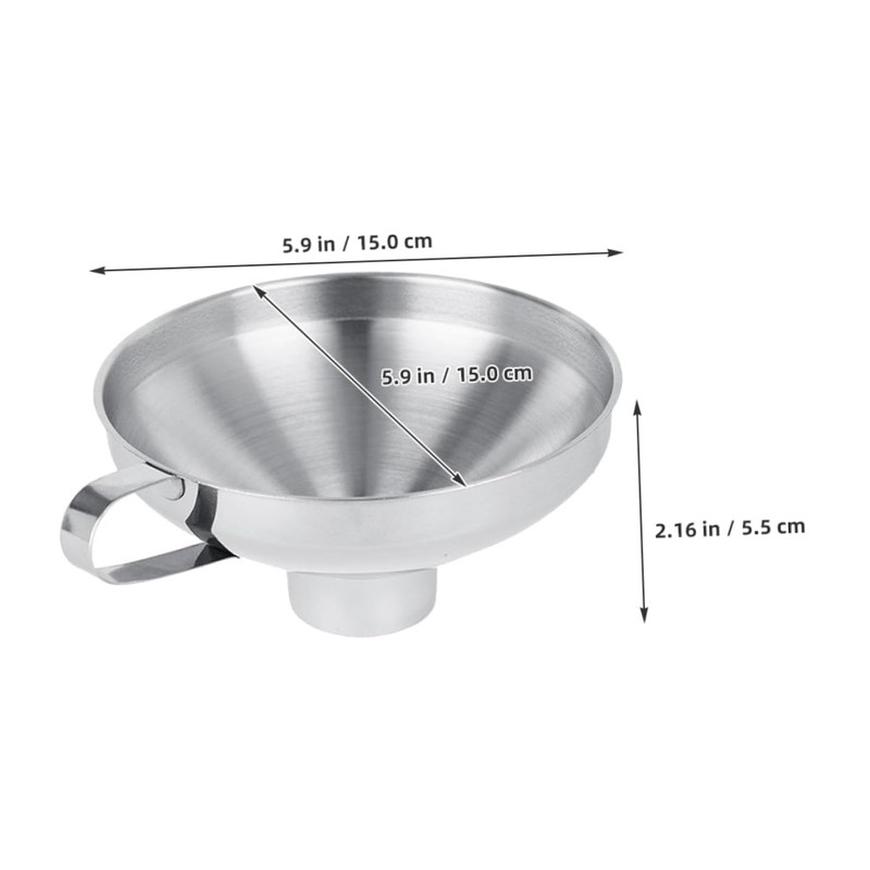 LABRIMP 1pc Stainless Steel Wide Mouth Funnel Practical Liquid Transferring