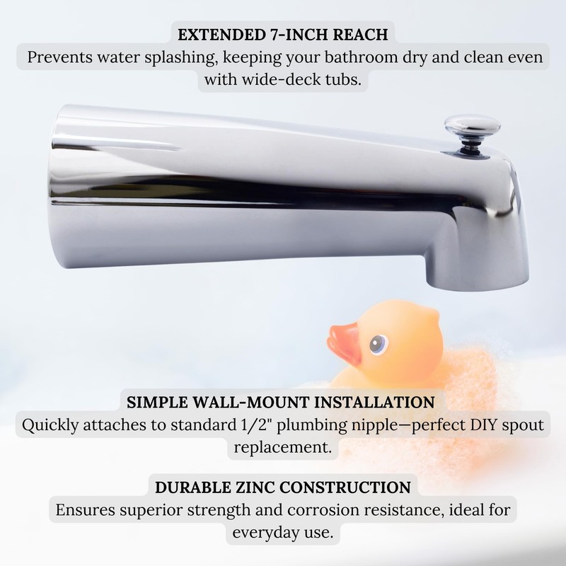 Westbrass A507D-1F-26 A507D-1F 7" Reach Wall Mount Tub Spout with