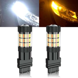 XWQHJW 3157 LED Front Switchback Light Bulb, Compatible for Ford E150 E250 Turn Signal Bulbs, Years: 2003 2004 2005 2006 2007 2008 2009 2010 2011 2012 2013 2014, 2-Pack