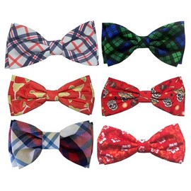 Huxley & Kent Bow Tie for Pets | Multi-Bundle 6-Pack Bow Tie Collar Attachments (B-Small) | Fun Bow Ties for Dogs & Cats | Cute, Comfortable, and Durable | H&K Bow Tie