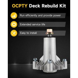 OCPTY Deck Rebuild Kit 42, Mower Blade Rebuild Kit Compatible for Sears, for Craftsman LT1000 LTX1000 Fits 130794, 1 Belt 2 Spindle Assembly 2 Deck Pulleys 2 Mower Blades