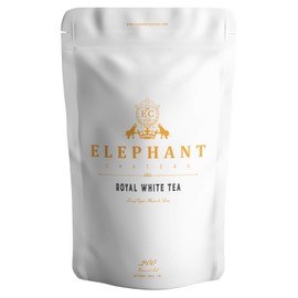 Royal White Silver Needle Tea | 60 Cups Delicious Tea | Freshly Grown in Ceylon | Ceylon Silver Tip White Tea | Luxury Loose Leaf Tea | Elephant Chateau