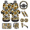 Dngkaoje Sunflower Cow Print Car Seat Cover Full Set for