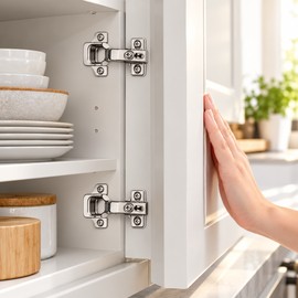 10PCS Stainless Steel Soft Close Cabinet Door Hinges with Screws – Hydraulic Concealed Hinges for Kitchen Cabinets & Wardrobes