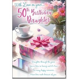 With Love Daughter 50th birthday Card lovely Verse