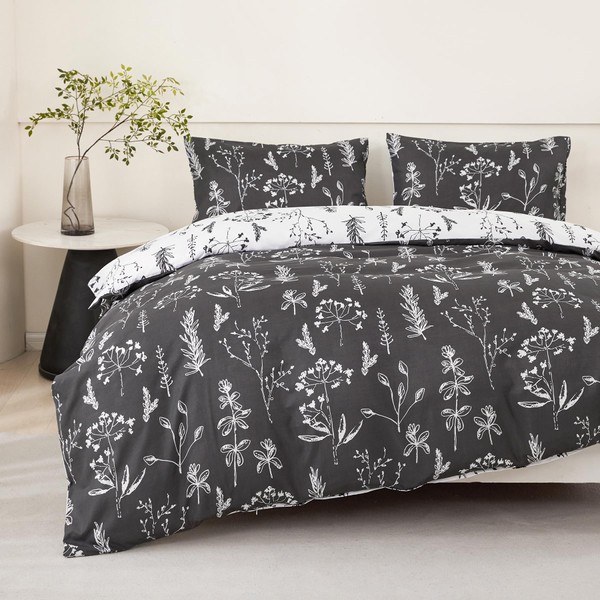 Jemiipee Bed Linen 135 x 200 cm White Anthracite Bed