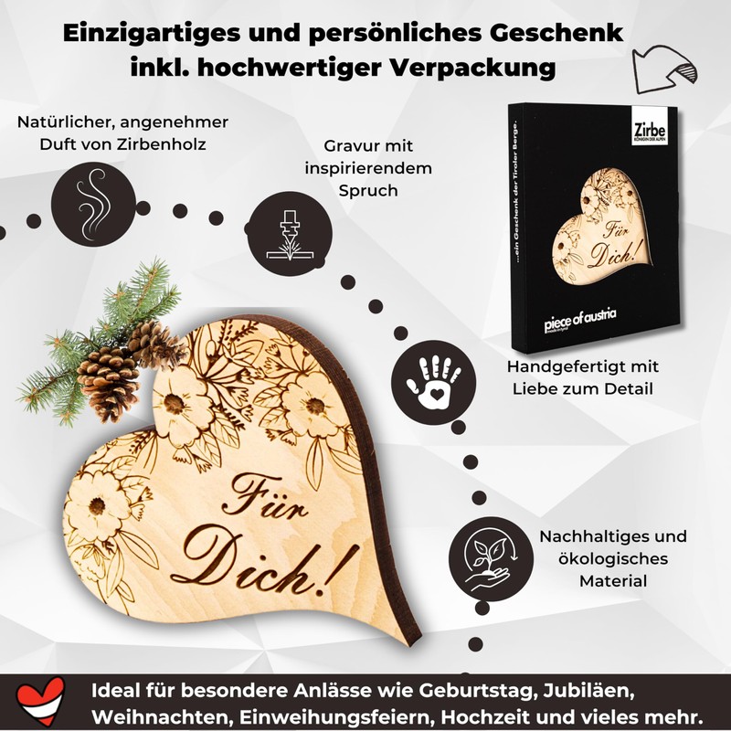 sagl.tirol Pine Heart Mini in High-Quality Packaging (Für Dich!)