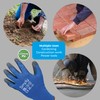 Simply Unisex Pucg002 Polyester PU Coated Gloves, Black & Blue,