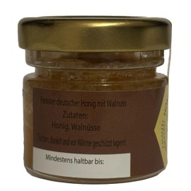Nordbienchen® Honey 30 g with Walnut - 100% Natural, No Additives, Honey from Germany, Perfect Gift Idea, Honey from Sustainable Beekeeping