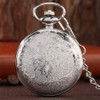 Whodoit Classic Sliver Shiny Arabic Numeral Men's Quartz Pocket Watch,