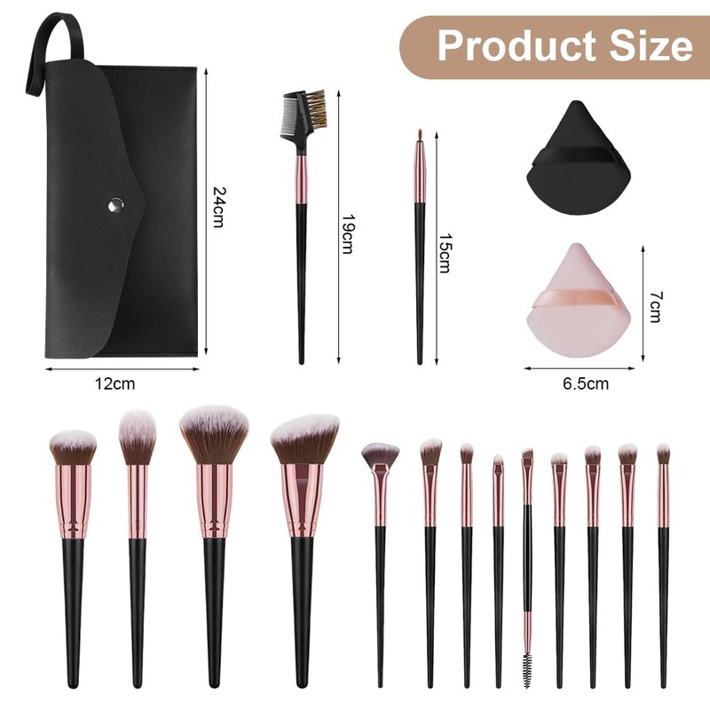 Vicloon Makeup Brush Set, 15 Pieces Professional Brush Set, Premium