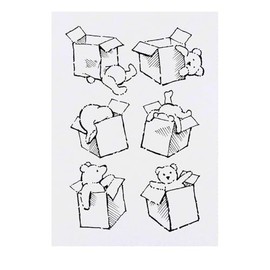 'Teddy Bear Playing With A Box' Temporary Tattoo - Water Resistant, Skin-Safe, Non-Toxic Transfer (TO00079879)