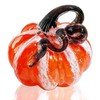 Hand Blown Glass Pumpkin Collectible Figurine Art Glass Pumpkin Paperweight