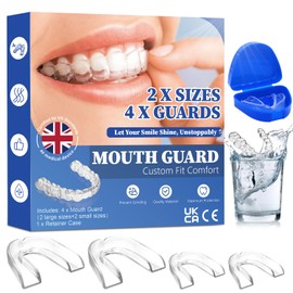 4 Pack Sleeping Mouth Guard for Clenching Teeth at Night, Stops Bruxism, Reusable Mouth Guards Grinding Teeth for Adults & Kids (with a Travel Cases)