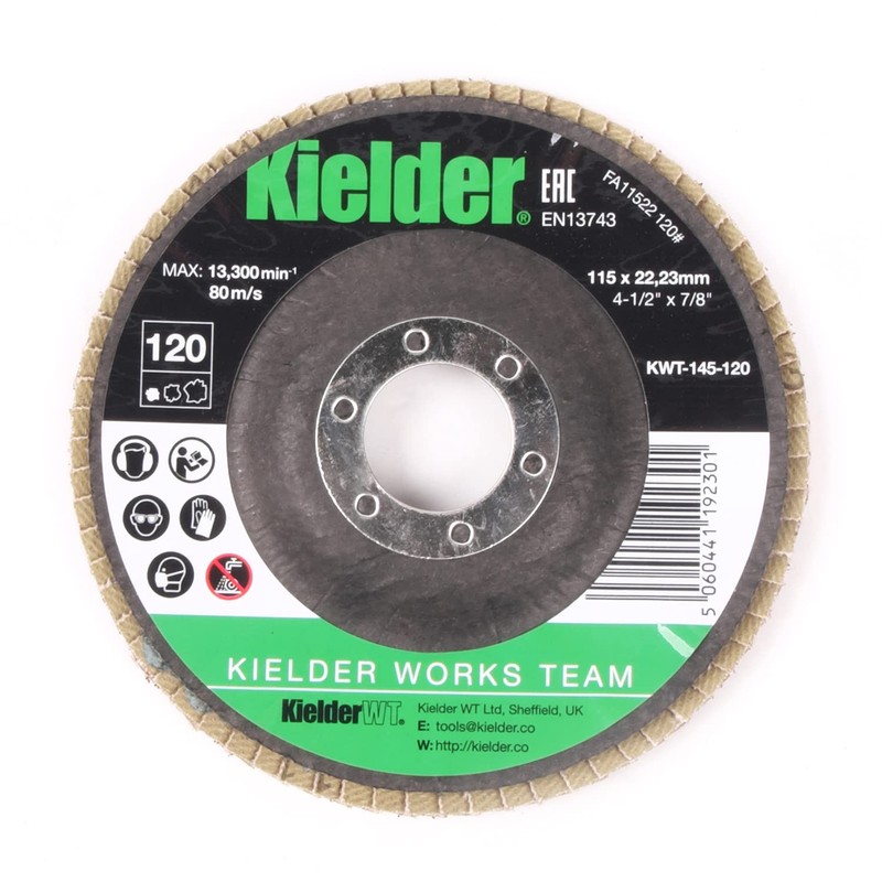 Kielder 115mm Flap Disc 120 Grit (3 Pack)