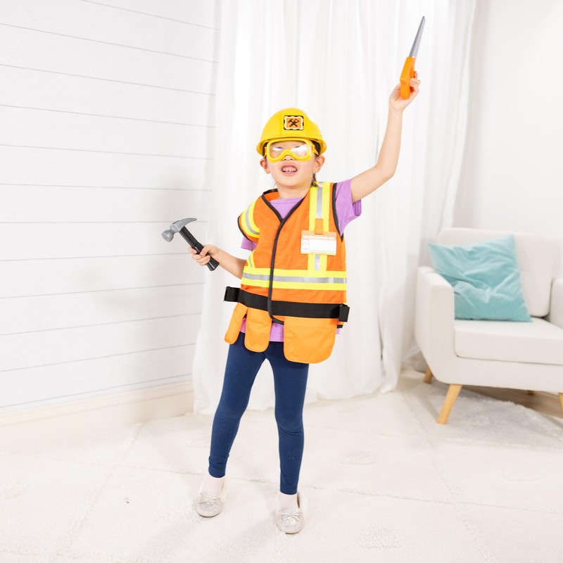 Melissa & Doug Construction Worker Role Play Costume Dress-Up Set