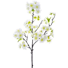 18" Silk Cherry Blossom Flower Spray -White (Pack of 12)