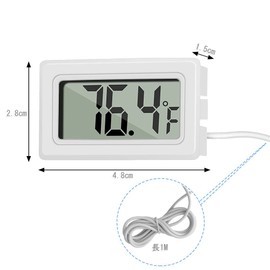 Samcos LCD Digital Thermometer -50℃～110℃ Temperature Monitor Waterproof Temperature Probe Refrigerator Fish Tank Reptile Aquarium Cultivation Thermometer Small Easy Convenient 6-Piece Set (White)