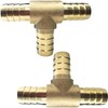 2pcs 5/8'' Hose Barb Tee T 3 Way Union Brass