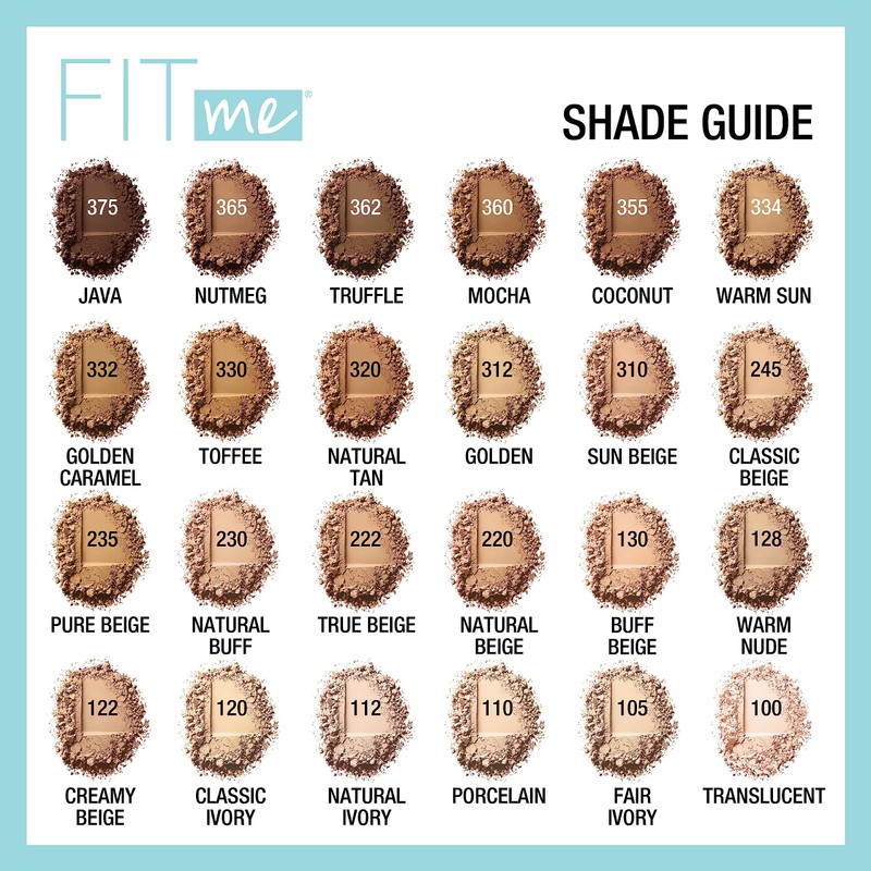 Maybelline Fit Me Matte + Poreless Press Face Powder Maquillaje,