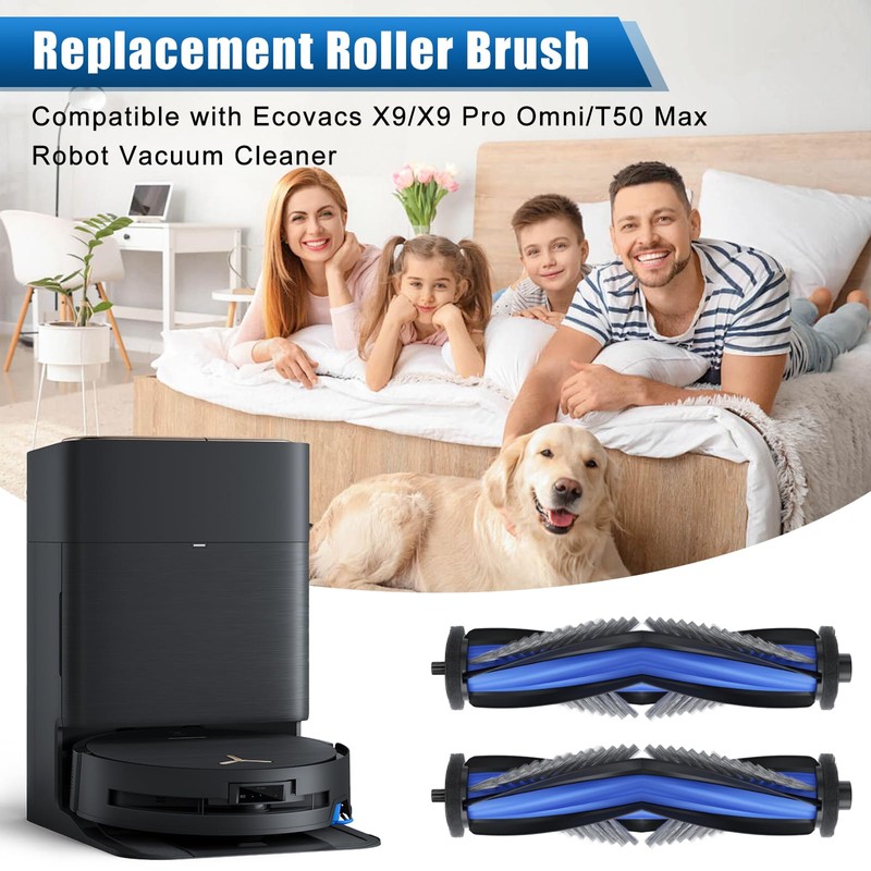 2 Pack Main Brush Replacement Parts Compatible with Ecovacs Deebot