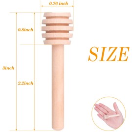 Premium 50-Pack 3 Inch Mini Wooden Honey Dipper Stick, Individually Wrapped,Pefect for Wedding Shower Party Favors Honey Jar spoon or Honey Wands mini