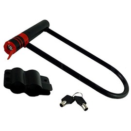 Merriway BH04739 180 x 245mm (7 inch x 9.6 inch) Bicycle U-Lock with Keys and Bracket - Black