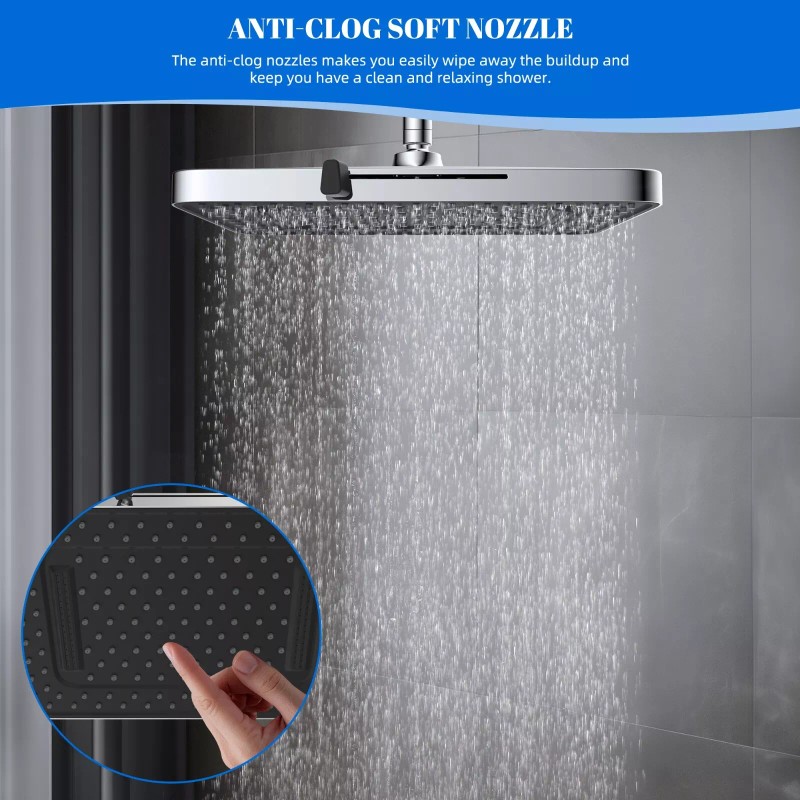 Hibbent 13'' High Pressure Rain Shower Head Large Rainfall Showerhead