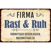 Decorative Tin Sign 20 x 30 cm Company Rast &