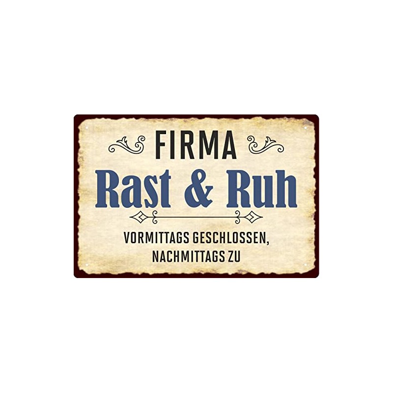 Decorative Tin Sign 20 x 30 cm Company Rast &
