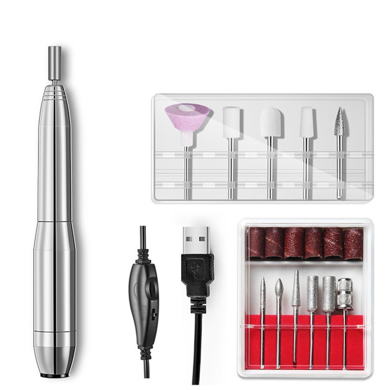 Aluminum Alloy Nail Polishers Nail Remover USB Electric Sanding Pen