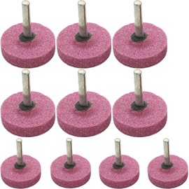 10 Pcs Red Corundum Polishing Head T Type 6mm Shank Grinding Wheel Jewelry Metal (25mm x 6mm)
