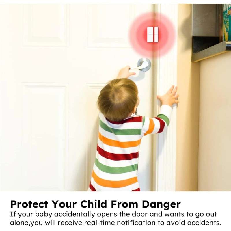 AGSHome 8 PCS WiFi Door Alarm System Wireless DIY Smart