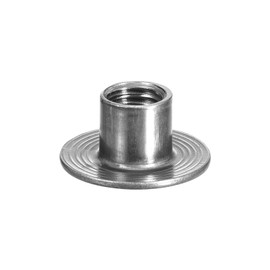 QUARKZMAN M10 T-Nuts, Pack of 12 Carbon Steel T-Nuts, Round Base Welding Nuts, 12 mm Height, Through Hole, Flange Insert, Internal Thread, Plate Nuts