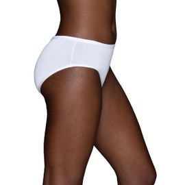 Vanity Fair Women's Illumination Hipster Panties, Silky Stretch & Satin Trim, Star White, 7
