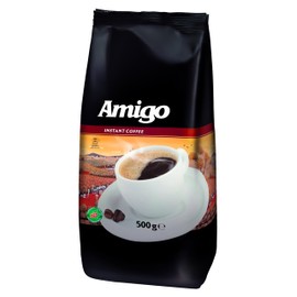 Amigo Instant Coffee 500g Soluble Bean Coffee Pleasantly Intense Aroma Caffeinated - For a Total of 280 Cups of Coffee
