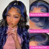 Ombre Blue Lace Front Wigs Human Hair Body Wave 13x4