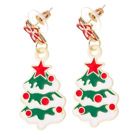 COLLBATH Elegant Christmas Tree Earrings Women's Xmas Dangle Earrings for Holiday